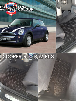 พรมปูพื้นรถยนต์ พรมกระดุม รถ MINI COOPER GEN1 รหัส R50 R52 R53 ปี 2001 - 2008 ชุดพรมพื้น จำนวน 4 ชิ้น
