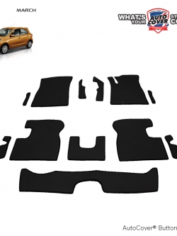 พรมปูพื้นรถยนต์ พรมกระดุม รถ NISSAN MARCH ชุดภายในห้องโดยสาร จำนวน 12 ชิ้น