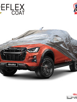 ผ้าคลุมรถเข้ารูป 100% รถ ISUZU ALL NEW DMAX 4 DOOR ปี 2020-2025 ผ้าคลุมกันแดด กันไอร้อน กันน้ำ รุ่น REFLEX COAT