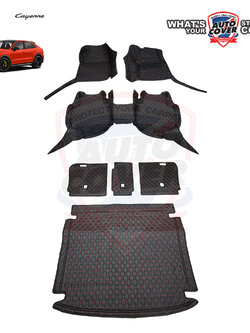 พรมปูพื้นรถยนต์ 6D รถ PORSCHE CAYENNE COUPE ชุดภายในห้องโดยสาร+หลังเบาะ+แผ่นท้าย จำนวน 7 ชิ้น