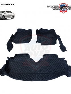 พรมปูพื้นรถยนต์ 6D รถ TOYOTA ALL NEW VIOS ปี 2014-2019 พรมรถยนต์ชุดภายในห้องโดยสาร จำนวน 3 ชิ้น