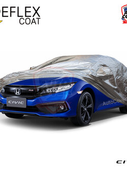ผ้าคลุมรถเข้ารูป 100% รถ HONDA CIVIC (FC) SEDAN ปี 2016-2021 ผ้าคลุมกันแดด กันไอร้อน กันน้ำ รุ่น REFLEX COAT
