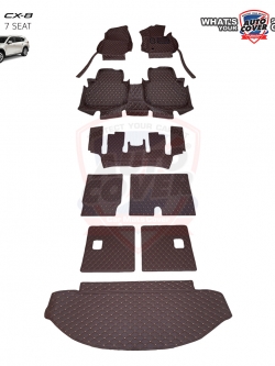พรมรถยนต์ 6D รถ MAZDA CX 8 รุ่น 7 ที่นั่ง ปี 2019-2024 ชุดเต็มคัน+หลังเบาะ+แผ่นท้าย จำนวน 9 ชิ้น