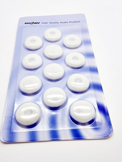 ฟองน้ำหูฟังเอียบัด Hiegi สีขาว ไม่เจาะรู ขนาดมาตรฐาน สำหรับหูฟัง Earbud ทุกรุ่น 1แพค 6คู่