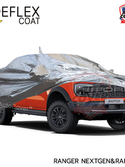 ผ้าคลุมรถเข้ารูป 100% รถ FORD RANGER 4 DOOR (NEXT GEN) ปี 2022-2027 ผ้าคลุมกันแดด กันไอร้อน กันน้ำ รุ่น REFLEX COAT