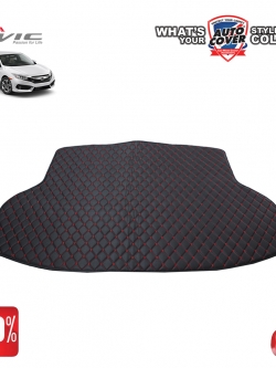 สินค้าโปรโมชั่น! พรมท้ายสัมภาระเข้ารูป 6 D รถ HONDA CIVIC SEDAN (FC) ปี 2016-2020 จำนวน 1 ชิ้น สีดำด้ายแดง