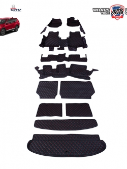 พรมรถยนต์ 6D รถ HONDA ALL NEW CRV ปี 2017 -2021 (Gen 5) รุ่น 7 ที่นั่ง ชุดเต็มคันรวมแผ่นท้ายและหลังพนักพิง จำนวน 11 ชิ้น