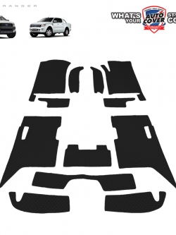 พรมปูพื้นรถยนต์ พรมกระดุม รถ FORD RANGER 4 DOOR ปี 2012-2022 ชุดภายในห้องโดยสาร จำนวน 12 ชิ้น