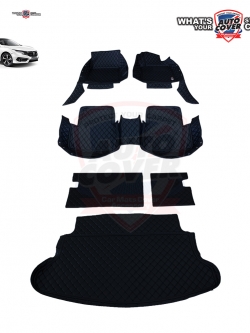 พรมปูพื้นรถยนต์ 6D รถ HONDA CIVIC HATCHBACK (FK) ปี 2017-2020 พรมรถยนต์ชุดเต็มคัน+หลังเบาะ+แผ่นท้าย จำนวน 6 ชิ้น