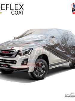 ผ้าคลุมรถเข้ารูป 100% รถ ISUZU DMAX 4 DOOR ปี 2013-2019 ผ้าคลุมกันแดด กันไอร้อน กันน้ำรุ่น REFLEX COAT