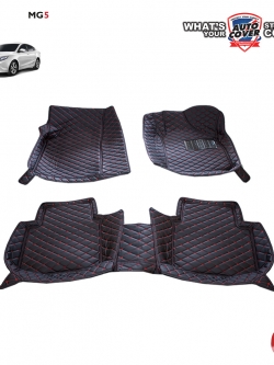 สินค้า PROMOTION! ลด 20% พรมเข้ารูป 6 D รถ MG 5 ชุดภายในห้องโดยสาร จำนวน 3 ชิ้น (สีดำด้ายแดง)