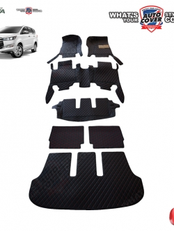 พรมปูพื้นรถยนต์ 6D รถ TOYOTA ALL NEW INNOVA CRYSTA ปี 2017 -2022 พรมรถยนต์รวมแผ่นท้ายและหลังพนักพิง จำนวน 5 ชิ้น