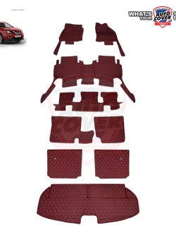 พรมรถยนต์ 6D รถ NISSAN ALL NEW X-TRAIL 7 ที่นั่ง ปี 2015-2019 ชุดเต็มคันรวมแผ่นท้ายและหลังพนักพิง จำนวน 9 ชิ้น