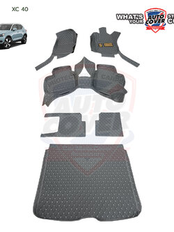 พรมปูพื้นรถยนต์ 6D รถ VOLVO XC40 ปี 2021-2026 ชุดเต็มคัน รวมแผ่นท้ายและหลังพนักพิง จำนวน 6 ชิ้น