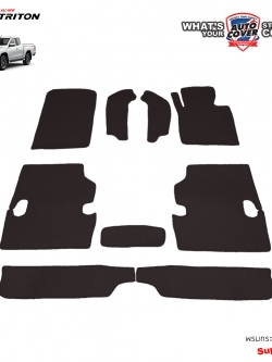 พรมปูพื้นรถยนต์ พรมกระดุม รถ MITSUBISHI ALL NEW TRITON MEGA CAB ปี 2019-2023 ชุดภายในห้องโดยสาร จำนวน 9 ชิ้น