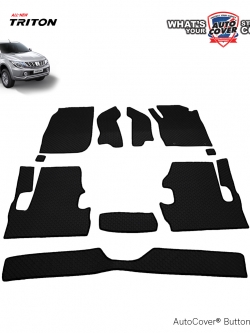 พรมปูพื้นรถยนต์ พรมกระดุม รถ MITSUBISHI TRITON MEGACAB ปี 2015-2019 ชุดภายในห้องโดยสาร จำนวน 8 ชิ้น