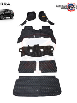 พรมรถยนต์ 6D รถ NISSAN ALL NEW TERRA 7 ที่นั่ง ปี 2018-2022 ชุดเต็มคันรวมแผ่นท้ายและหลังพนักพิง จำนวน 7 ชิ้น