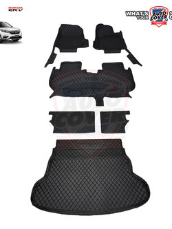 พรมปูพื้นรถยนต์เข้ารูป 6 D รถ HONDA CRV (GEN 4) ปี 2013-2017 พรมรถยนต์ ชุดเต็มคัน รวมแผ่นท้าย และหลังพนักพิง จำนวน 6 ชิ้น