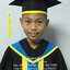 145-CR ดำ ฟ้า เหลือง ชุดครุยอนุบาล,ชุดบัณฑิตน้อย