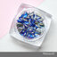 เพชรทรงหยดน้ำติดเล็บ เคลือบผงสีรุ้ง กล่องใหญ่ 12สี 12 กระปุก