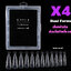 X4 ทรงแหลม เล็บปลอมสำหรับต่อเล็บ โพลี่เจล ฟอร์มต่อเล็บโพลีเจล Dual platten form 120ชิ้น