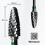 หัวเจียรเล็บ Piranha Bit หยาบมาก Bullet Carbide 3/32 Coarse