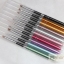 ภู่กันคละแบบ ด้ามคละสี 10 ด้าม พร้อมหัวครอบอย่างดี