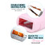 เครื่องอุ่นแว็กซ์แท่ง 2หัว สีชมพู สำหรับอุ่นแว๊กซ์กำจัดขนแบบแท่ง Strip wax (สีชมพู แท่งคู่ พร้อมฐาน)